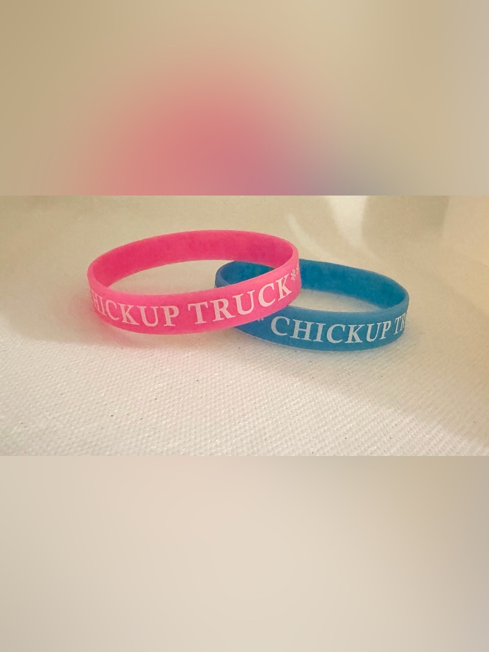 (2) Chickup Truck Silicone Wristbands - Pink & Blue-🩵🛻🩷